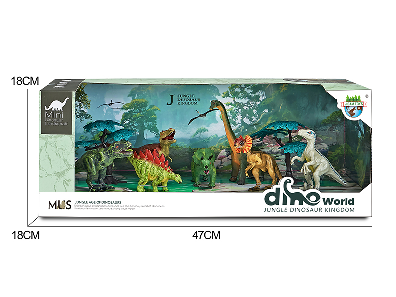 Dinosaur Model Forest Scene Set