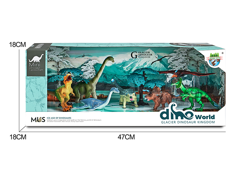 Dinosaur Model Glacier Scene Set