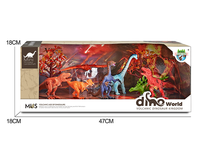 Dinosaur Model Volcano Scene Set