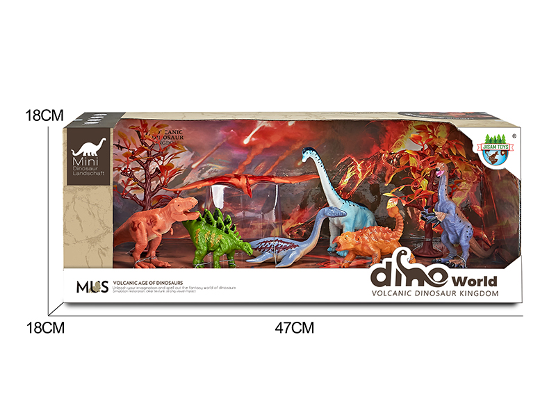 Dinosaur Model Volcano Scene Set
