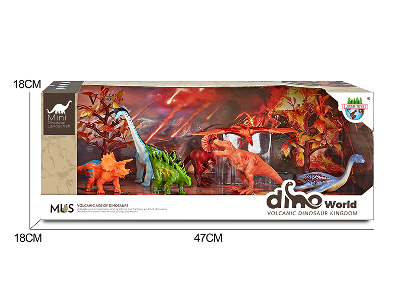 Dinosaur Model Volcano Scene Set