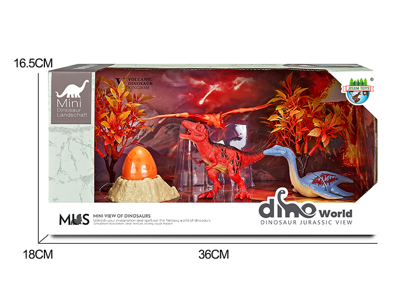 Dinosaur Model Volcano Scene Set + Surprise Dragon Egg