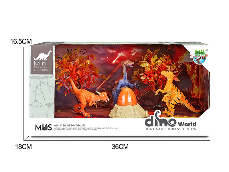 Dinosaur Model Volcano Scene Set + Surprise Dragon Egg