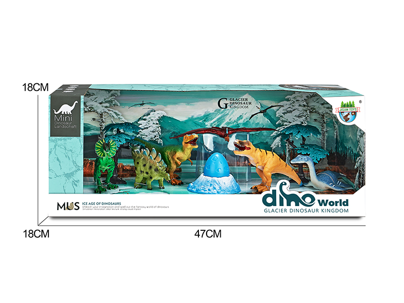 Dinosaur Model Glacier Scene Set + Surprise Dragon Egg