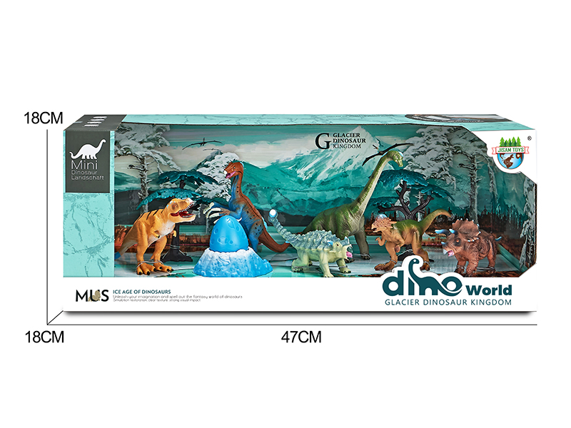 Dinosaur Model Glacier Scene Set + Surprise Dragon Egg