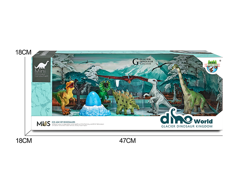 Dinosaur Model Glacier Scene Set + Surprise Dragon Egg
