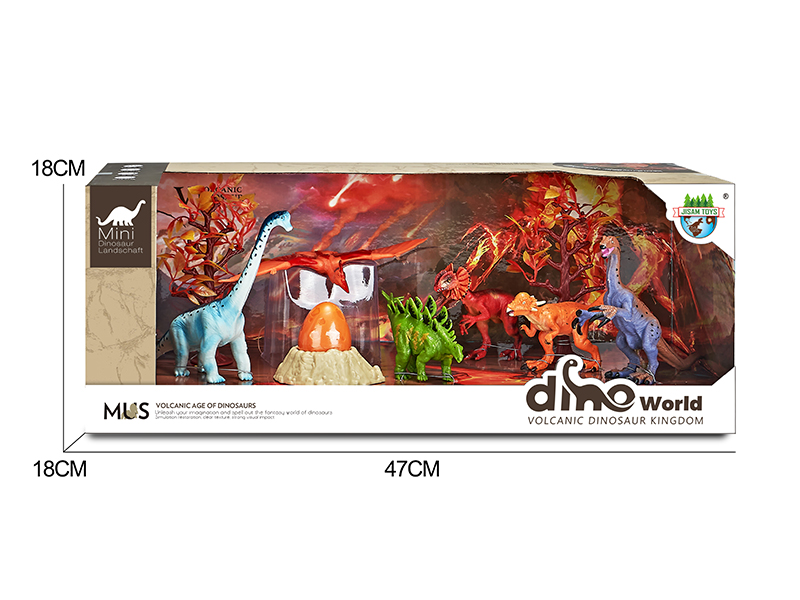 Dinosaur Model Volcano Scene Set + Surprise Dragon Egg