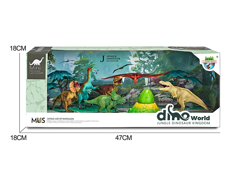Dinosaur Model Forest Scene Set + Surprise Dragon Egg