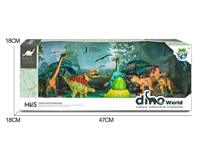 Dinosaur Model Forest Scene Set + Surprise Dragon Egg