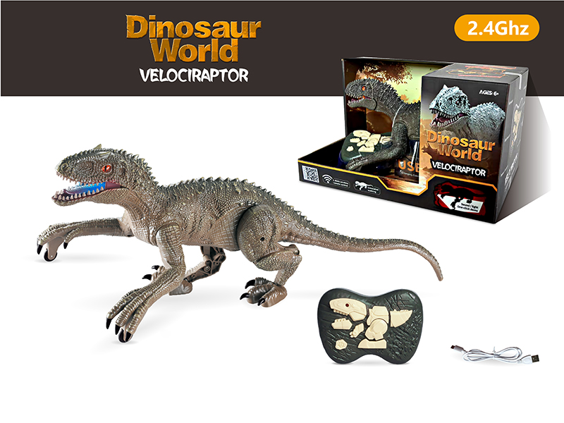 2.4G Remote Control Velociraptor  With Sound And Lighs
