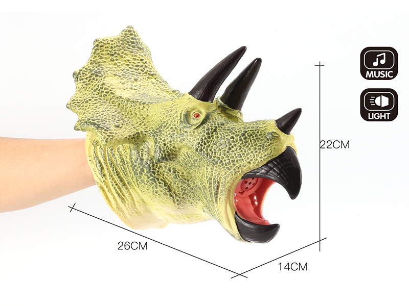 Vinyl Triceratops Hand Puppet