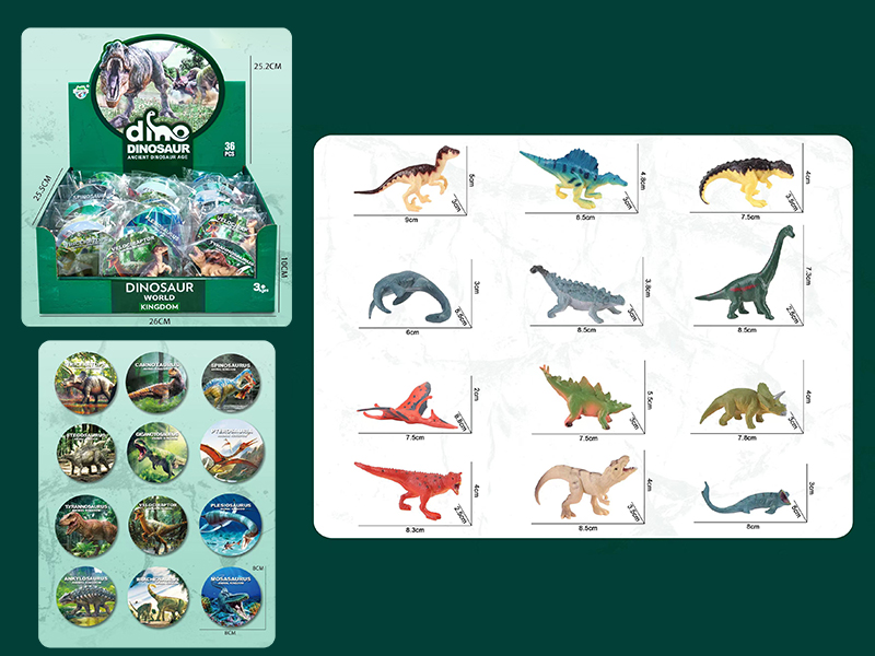 Dinnosaur Model Toys With Card 36pcs