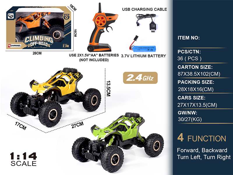 1:14 2.4G 4WD 4CH R/C Rock Climbing Off-Road Climbing Vehicle
