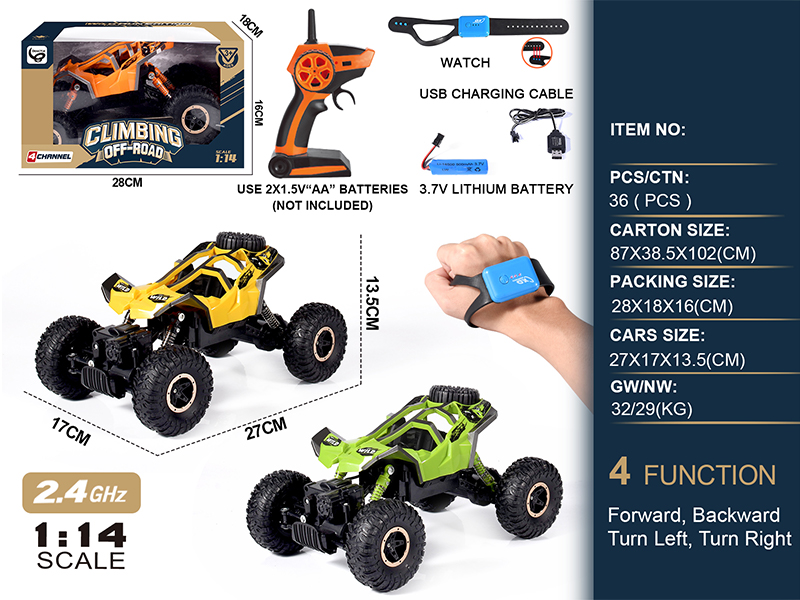 1:14 2.4G 4WD 4CH R/C Rock Climbing Off-Road Climbing Vehicle+Wrist Watch