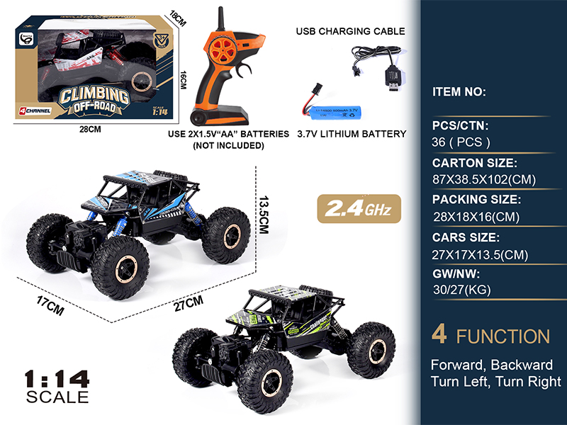 1:14 2.4G 4WD 4CH R/C Off Road Climbing Vehicle