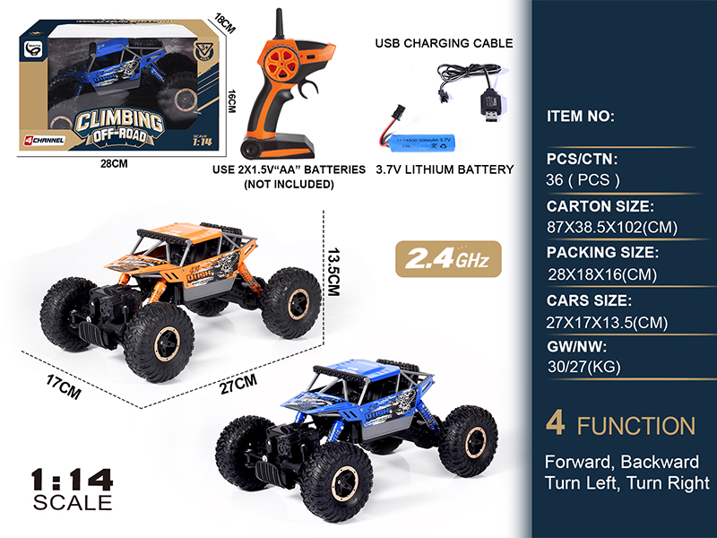 1:14 2.4G 4WD 4CH R/C Off Road Climbing Vehicle