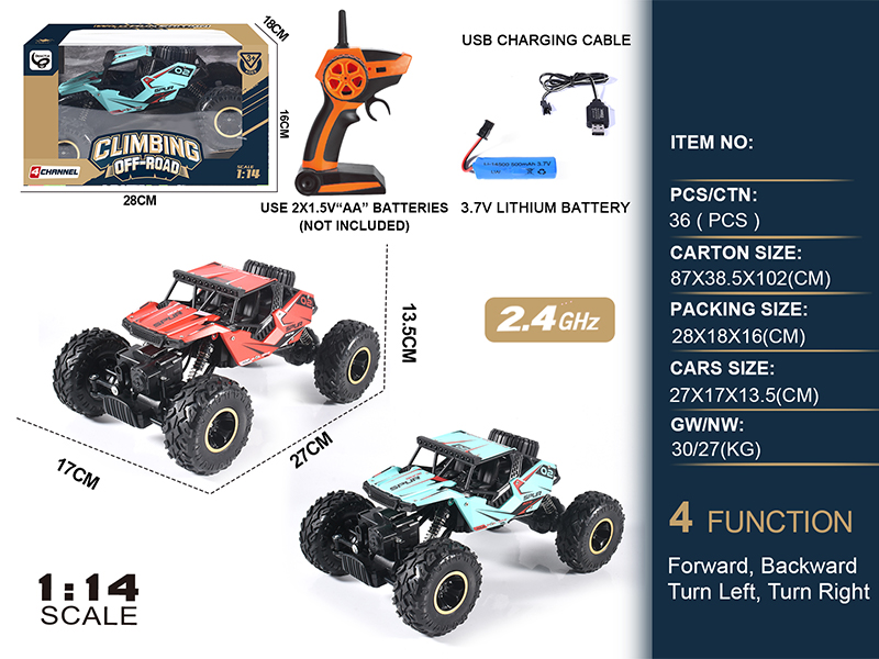 1:14 2.4G 4WD 4CH R/C Off Road Climbing Vehicle