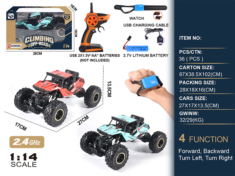 1:14 2.4G 4WD 4CH R/C Off Road Climbing Vehicle+Wrist Watch