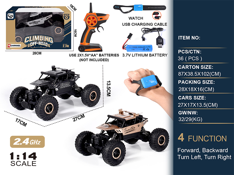 1:14 2.4G 4WD 4CH R/C Off Road Climbing Vehicle+Wrist Watch