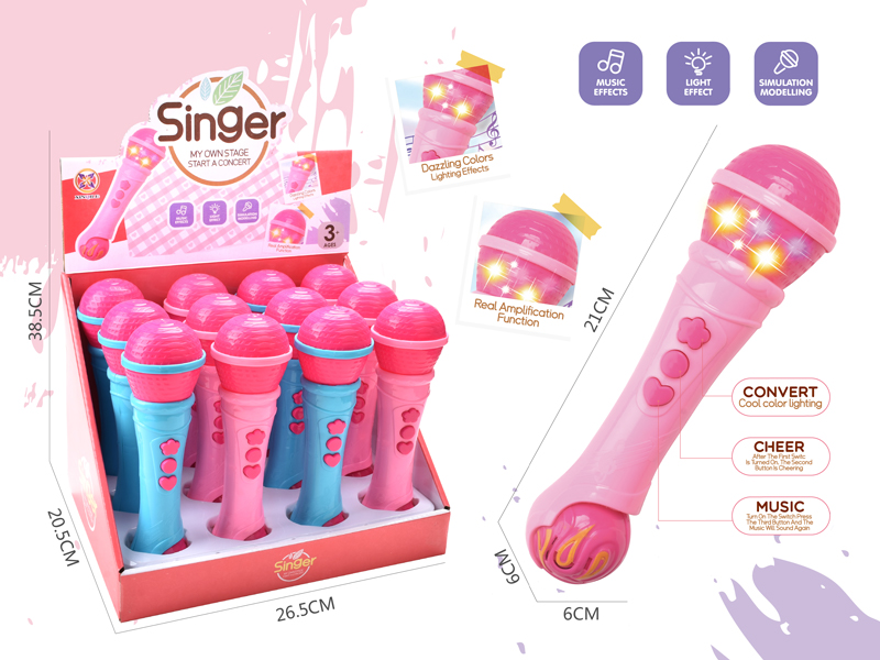 12PCS Microphone With Light And Music