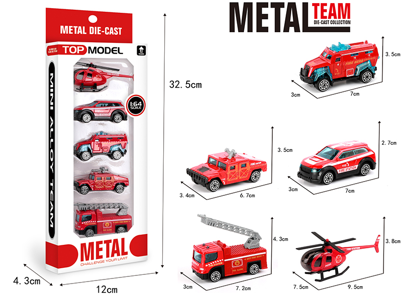 1:64 Alloy Slide Fire Engine