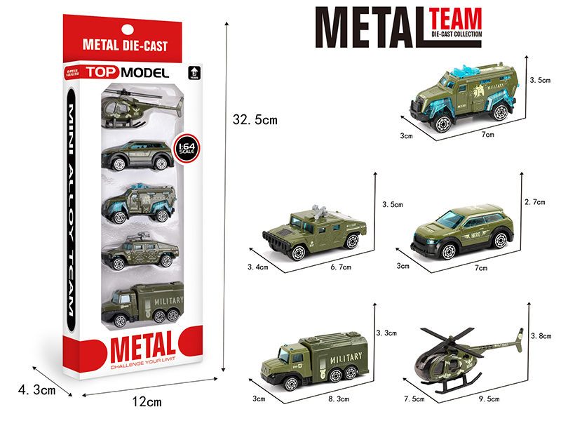 1:64 Alloy Slide Military Truck