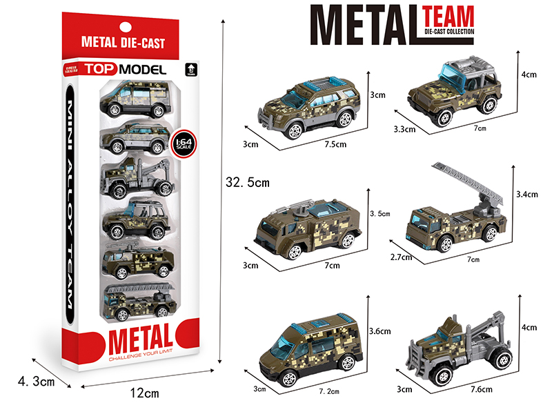 1:64 Alloy Slide Military Truck