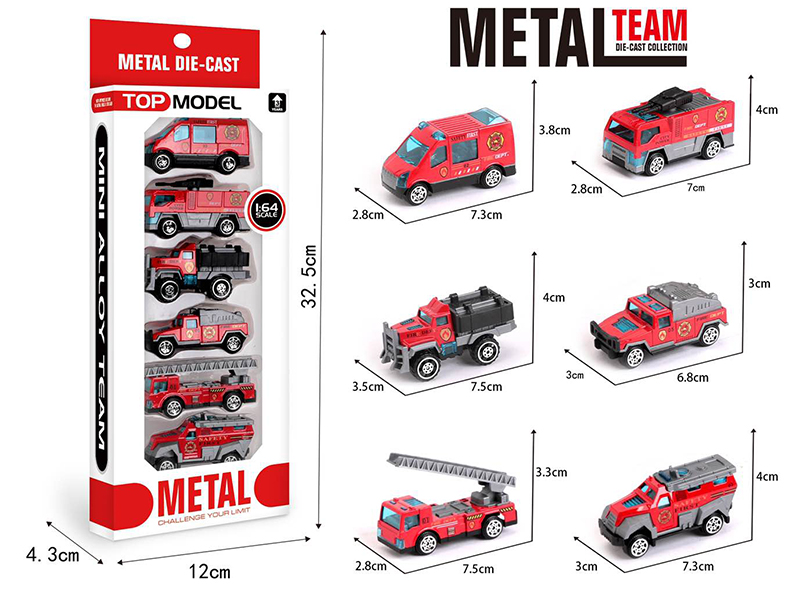 1:64 Alloy Slide Fire Engine