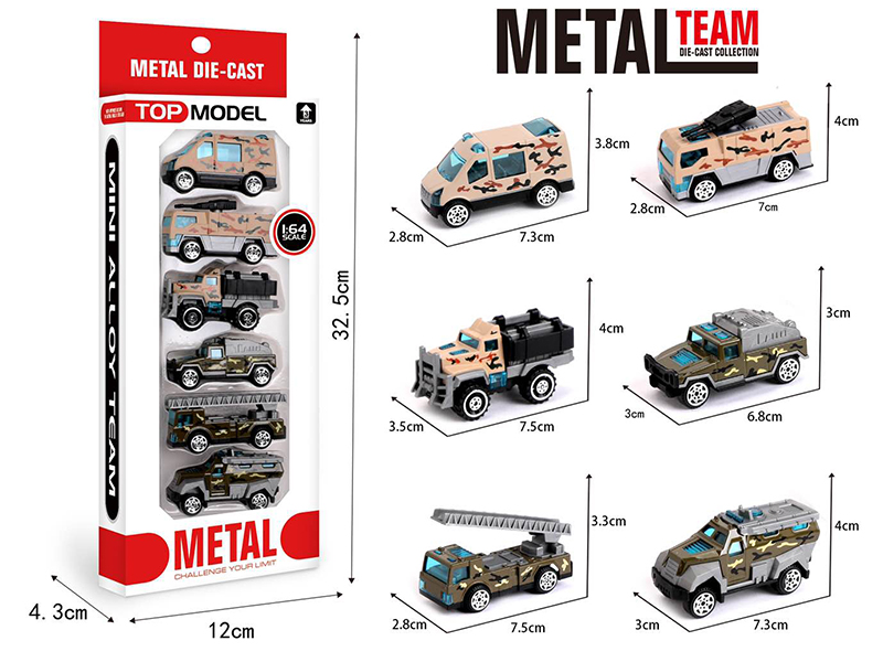 1:64 Alloy Slide Military Truck