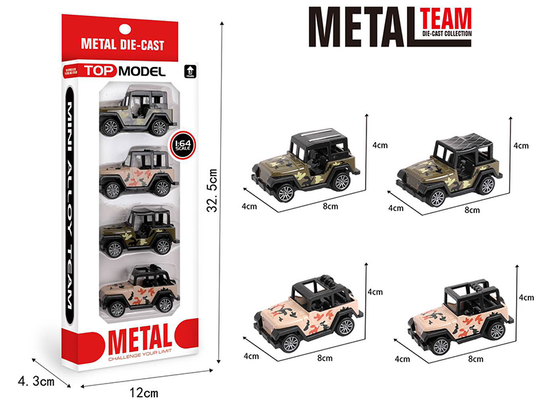 1:64 Alloy Pull Back Jeep Truck