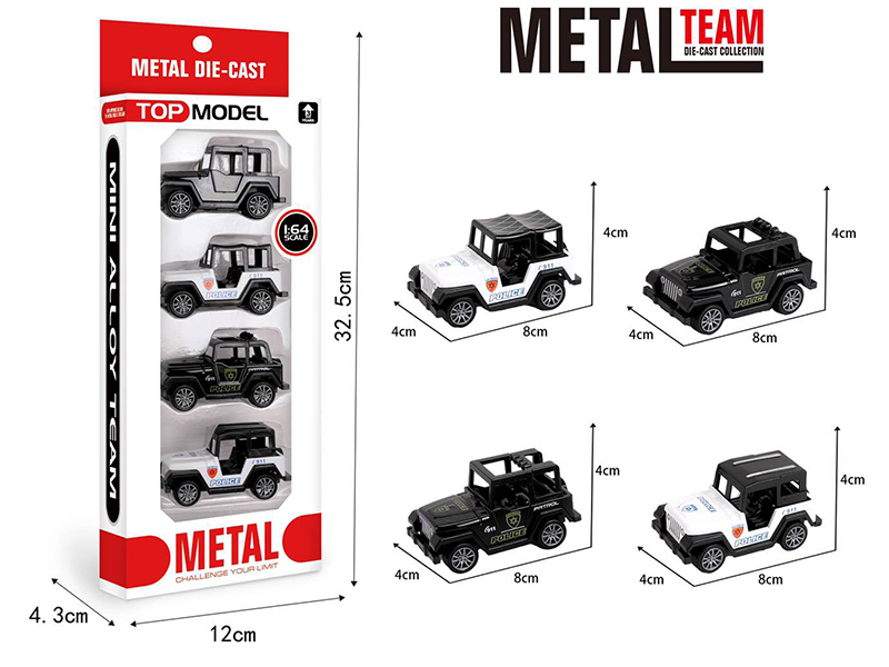 1:64 Alloy Pull Back Jeep Truck