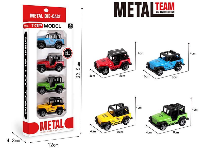 1:64 Alloy Pull Back Jeep Truck