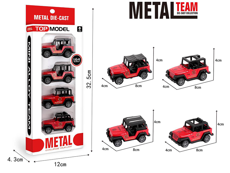 1:64 Alloy Pull Back Jeep Truck