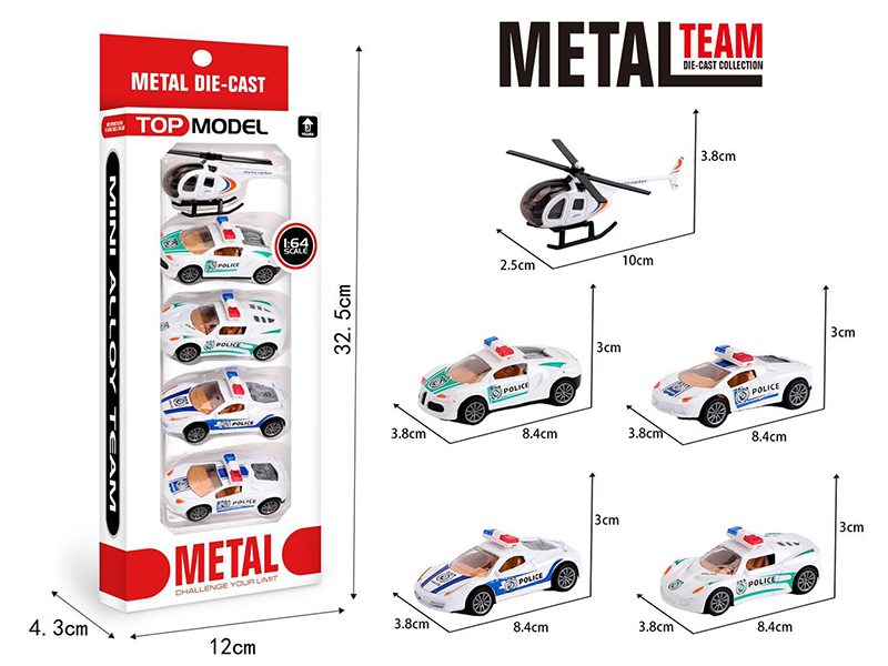 1:64 Alloy Pull Back Polce Car