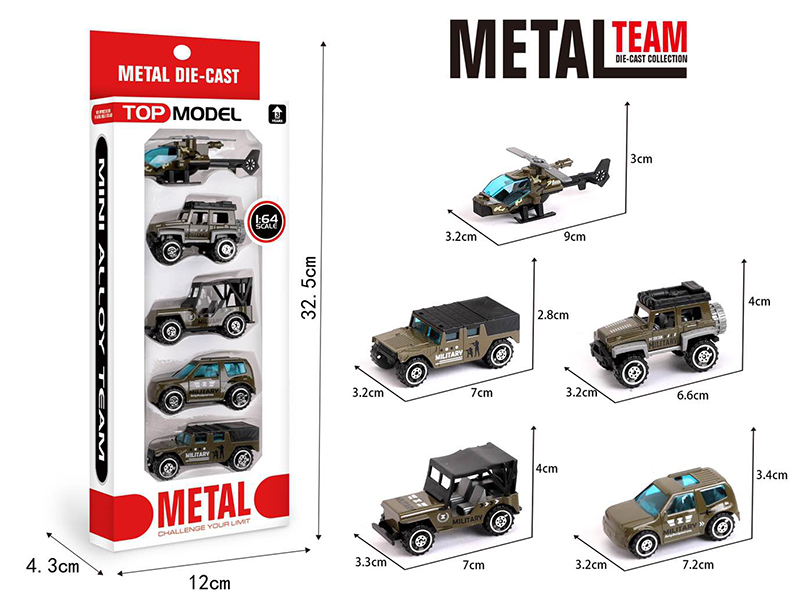 1:64 Alloy Slide Military Truck