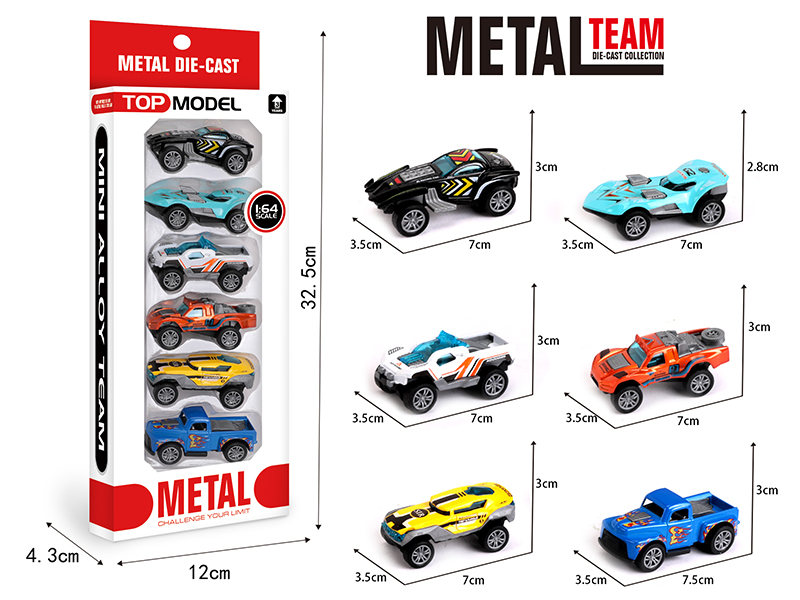 1:64 Alloy Pull Back Pickup Truck