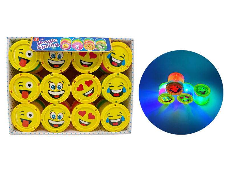 12PCS Emoji Pattern Cover Rainbow Circle With Light