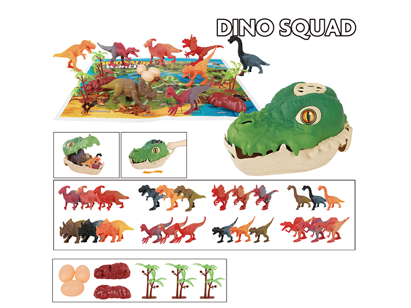 Dinosaur Head Storage Box Set(1 Dinosaur Head + 8 Dinosaurs + Accessories + 1 Map)