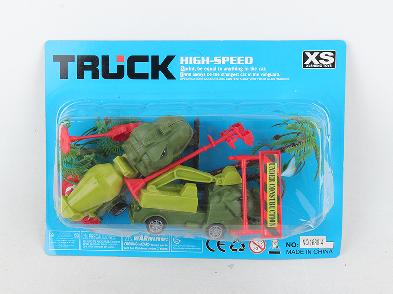 Pull Back Dinosaur Truck Set