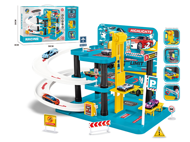 3 Layers Parking Building+2PCS Alloy Car