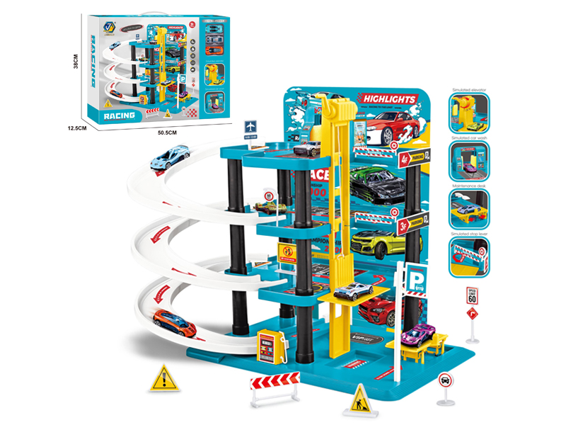 4 Layers Parking Building+3PCS Alloy Car