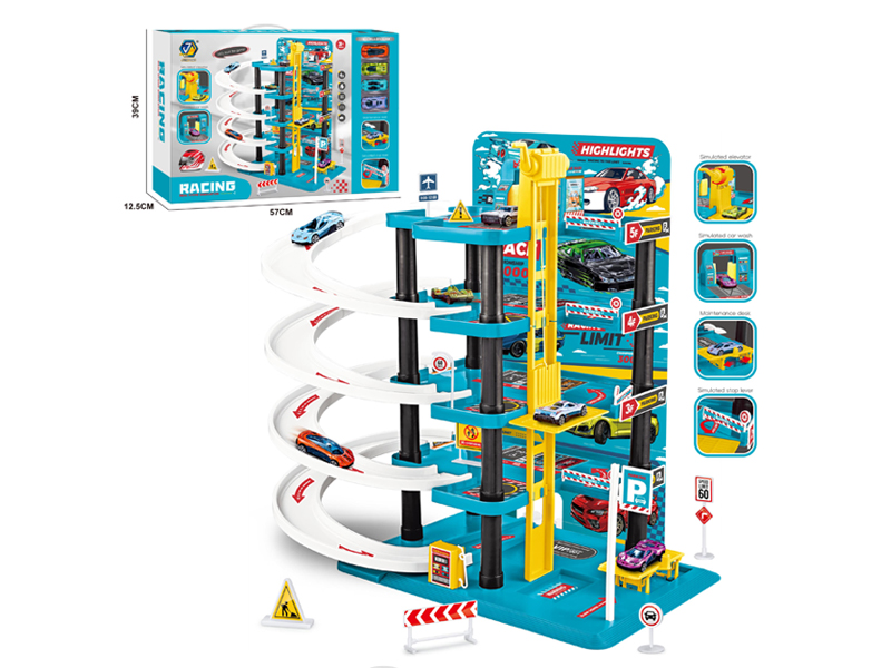 5 Layers Parking Building+4PCS Alloy Car