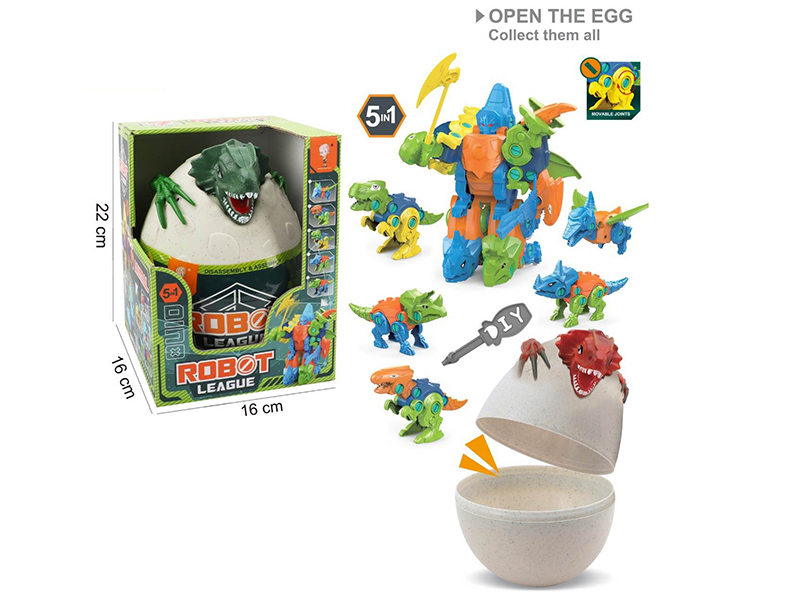 5 In 1 Assembly Dinosaur Robot