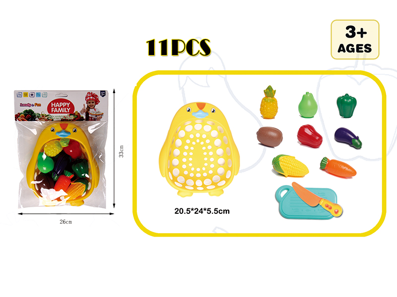Cutting Fruits And Vegetable Set With Basket 11pcs