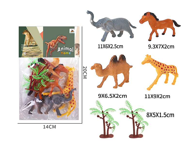 5-Inche Animal 4PCS+2 Tree