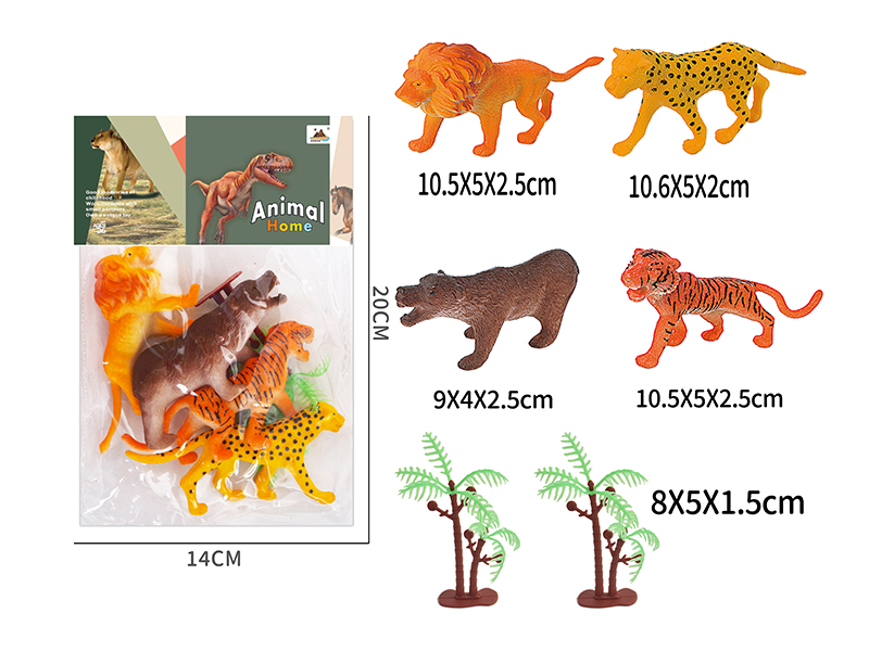 5-Inche Animal 4PCS+2 Tree