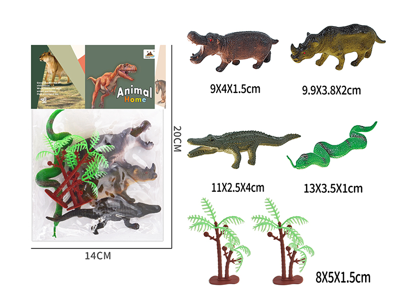 5-Inche Animal 4PCS+2 Tree