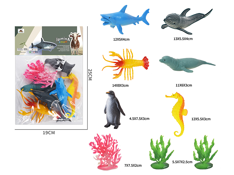 5-Inche Marine Animal 6PCS+2 Coral