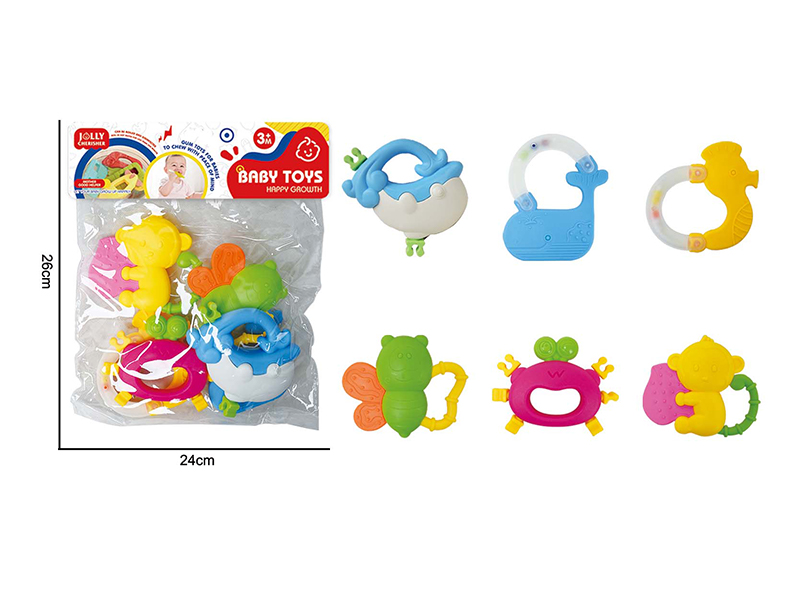 6PCS Cartoon Comfort Dental Glue Toy