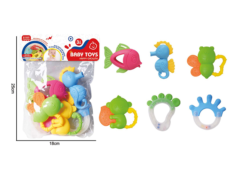 6PCS Cartoon Comfort Dental Glue Toy